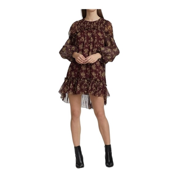 Cinq a Sept Zola Chiffon Floral Print Minidress NWT - Picture 2 of 9